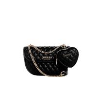 Guess Schultertasche Atabey – umwandelbar zur Crossbody, Klappe, 22 cm, Schwarz, Damen