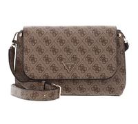 Guess Umhängetasche Meridian Flap Crossbody – Latte Logo, hellbraun, Lederimitat, Damen