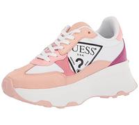 GUESS Women's Calebb3 Sneaker, White/Pink Multi, 38.5 EU
