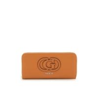 GUESS Damen Calebra Large Zip Around Wallet Große Geldbörse mit Reißverschluss, Clutch, Cognac