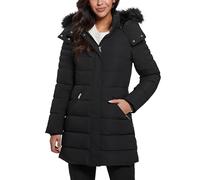 GUESS Damen Calgary Long Hood Puffer Jacke, Schwarz (Jet Black), XS