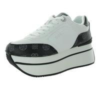 Guess Damen Camrio Sneaker, Weiß/Schwarz Logo 142, 41 EU