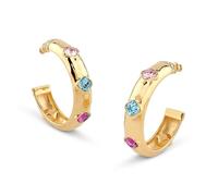 Guess Damen-Creolen Multi Crystals Ohrringe Goldfarben JUBE05314JWYGMCT/U