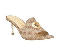 GUESS Damen Druckknöpfe Sandale mit Absatz, Beige/Brown 210, 36.5 EU