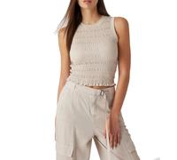GUESS Damen Eco Ärmelloses Claire Smock Tank Top, Helles Nerz, Klein
