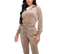 GUESS Damen Eco Couture Sweatshirt mit durchgehendem Reißverschluss, Praline, M