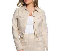 Guess Damen Tweed-Jacke Cropped, offwhite, Gr. L