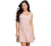 Kurzes Glockiges Tweed-Kleid Puderrosa S