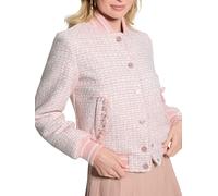 GUESS Damen Eco New Gloria Tweed Bomber Jacke, Low Key Pink Multi, M