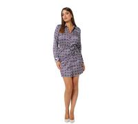 GUESS Damen Eco New Long Sleeve Alya Printed Dress, Neues G-Logo, Dark-B-Druck, Klein