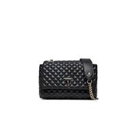 GUESS Damen Eco Rianee Convertible Crossbody Flap Umhängetasche, Schwarz