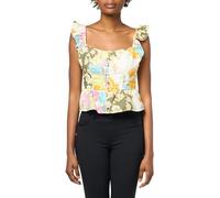 GUESS Damen Eco Sleeveless Carine Schößchen Top, Gold Coast Blumendruck, X-Klein