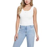 GUESS Damen Eco Sleeveless Triangle Bling Rib Tank, Reines Weiß