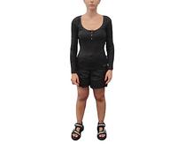 Guess Damen Essential Long Sleeve Karlee Jewel Button Henley Hemd, Schwarz (Jet Black), Mittel