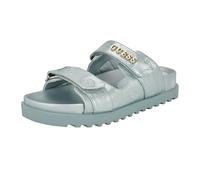 GUESS Women's Fabulon Sandal, Light Blue Patent Logo 450, 40 EU