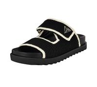 GUESS Damen Fadenna Flache Sandale, Schwarz/Weiß 001, 37.5 EU