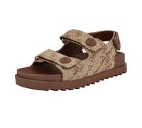 GUESS Women's Fadey Flat Sandal, Medium Brown Logo 211, 39.5 EU