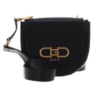 GUESS Damen Fleet Saddle Crossbody, Mini-Umhängetasche, Schwarz