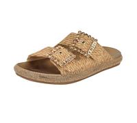 GUESS Damen Funzy Flache Sandalen, Hell Natur 110, 38.5 EU