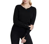Guess Damen GENA VN LS SWTR Pullover Sweater, Schwarz, M