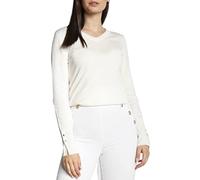 Guess Damen GENA VN LS SWTR Pullover Sweater, Weiß, L