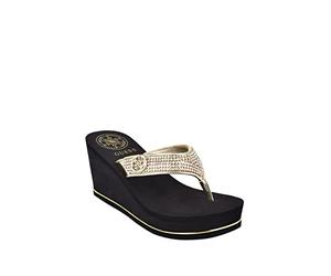 GUESS Damen Gwsarraly4 Zehentrenner, (gold), 39.5 EU