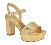 GUESS Damen Haldem Sandale, Natural/Gold 710, 39 EU
