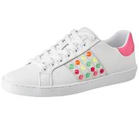 Guess Damen Jacobb Sneaker, Weiß Fuchsia, 38 EU