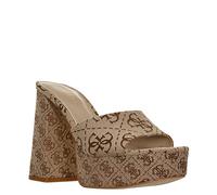 GUESS Damen Jadah Sandale mit Absatz, Medium Brown Logo, 40 EU