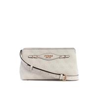 GUESS Damen Katya Crossbody Top Zip Umhängetasche, Weißes Logo