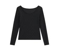 GUESS Damen Langarm-Top mit All Over Logo W6RP46KA660, Schwarz , Medium