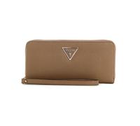 GUESS Damen Laurel Large Zip Around Wallet Große Geldbörse mit Reißverschluss, Clutch, Dark Taupe