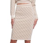 GUESS Damen Lise 4g Rock Sweater, Pearl Oyster Desert Mud Combo, Groß