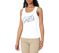 GUESS Damen Logo Tank Top, Reines Weiß