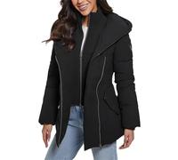 GUESS Damen Lucy Stretch Asymmetrischer Reißverschluss Puffer, Schwarz (Jet Black), M
