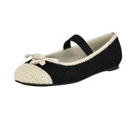GUESS Damen Maysa Ballerinas, Black/White Knit 001, 39 EU
