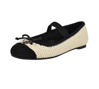 GUESS Damen Maysa Ballerinas, White/Black Knit 150, 38 EU