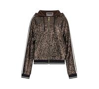 Guess Damen Mini Pailletten Full Zip Sweatshirt, Adlergrün, M