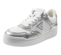 GUESS Damen Miram Sneaker, Weiß/Silber Multi 142, 35 EU