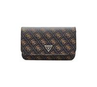 GUESS Damen Noelle Ii Crossbody Flap Organizer Umhängetasche, Braunes Logo