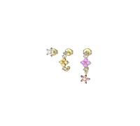 Guess Damen-Ohrringe 3er-Set Crystal Flowers Bunt JUBE06035JWYGMCT/U