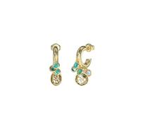 Guess Damen-Ohrringe Creolen Crystal Charms 4G Blau/Gold JUBE05095JWYGAQ
