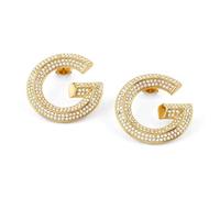 Guess Damen-Ohrringe Creolen Pavé Goldfarben JUBE05434JWYGT/U