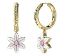 Guess Damen-Ohrringe Lotus weiß Stahl - Kristalle, Legierter Stahl