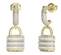 Guess Damen-Ohrringe Ohrhänger Pave Padlock Goldfarben JUBE05407JWYGT/U