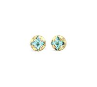 Guess Damen-Ohrringe Ohrstecker Flowers Blau Goldfarben JUBE06040JWYGAQT/U