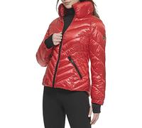 GUESS Damen Puffer Storm Cuffs - Steppjacke Übergangsjacke, feuerrot, M