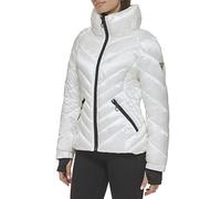 GUESS Damen Puffer Storm Cuffs - Steppjacke Übergangsjacke, Weiss/opulenter Garten, S
