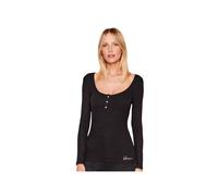 Guess Longsleeve in Ripp-Optik Modell 'KARLEE' in Black, Größe XS