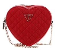 GUESS Damen Rianee Quilt Heart Bag Abendtasche, Umhängetasche, Rot/Ausflug, einfarbig (Getaway Solids)